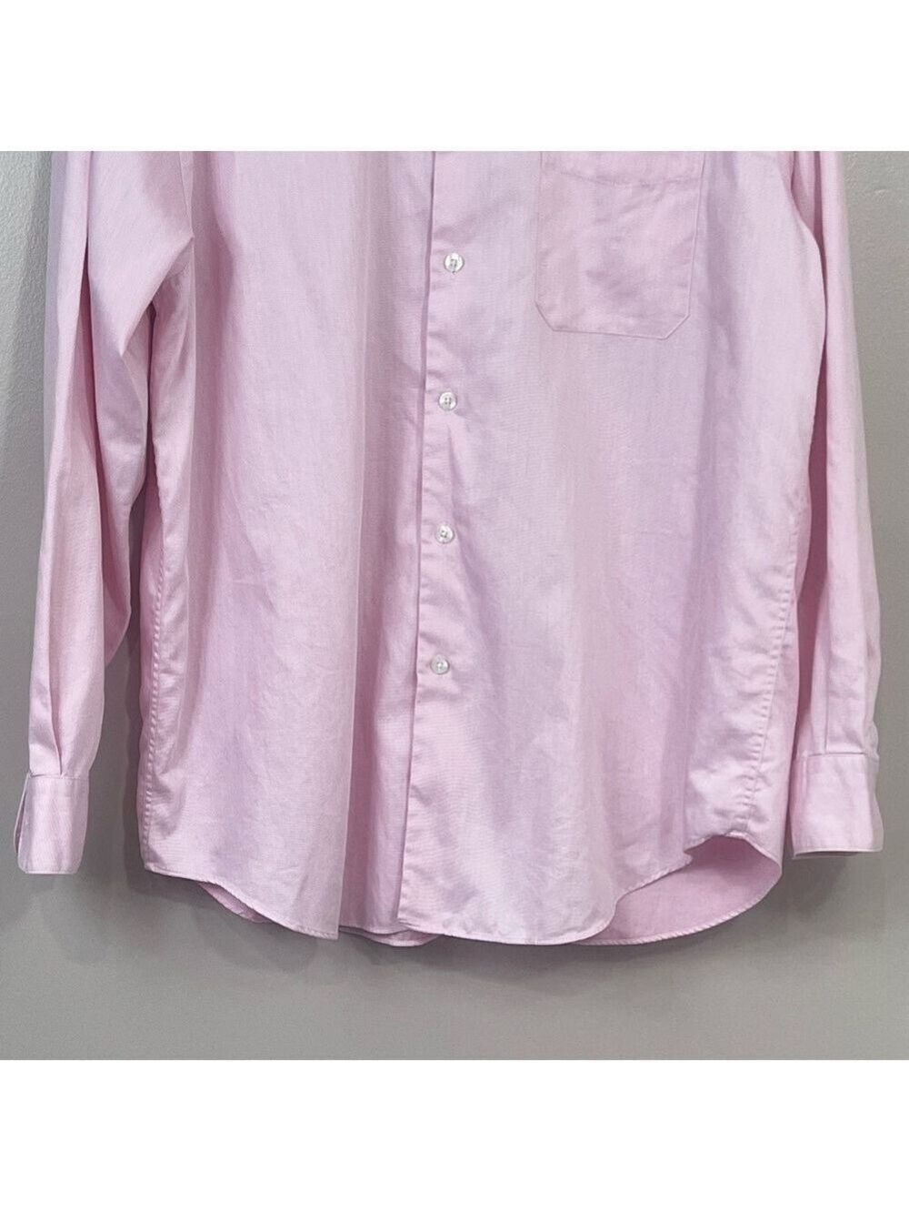 Perry Ellis Portfolio Dress Shirt Mens 16 1/2 34-35 Button Long Sleeve Pink - Picture 4 of 16